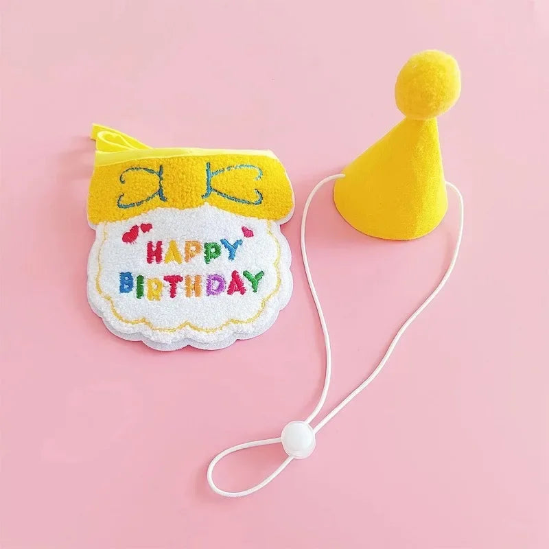 Pet Birthday Hat & Bandana Set for Dogs & Cats
