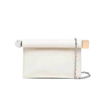 Luxury Fold-Over Chain Clutch Bag