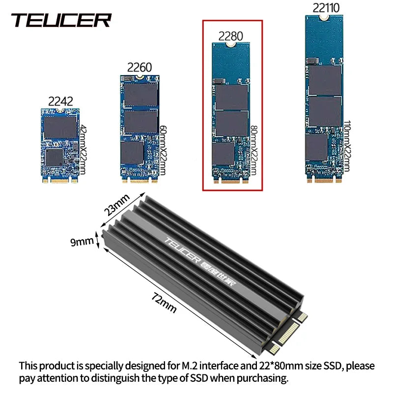 M.2 NVMe SSD Heatsink 2280 with Thermal Pad