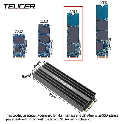M.2 NVMe SSD Heatsink 2280 with Thermal Pad