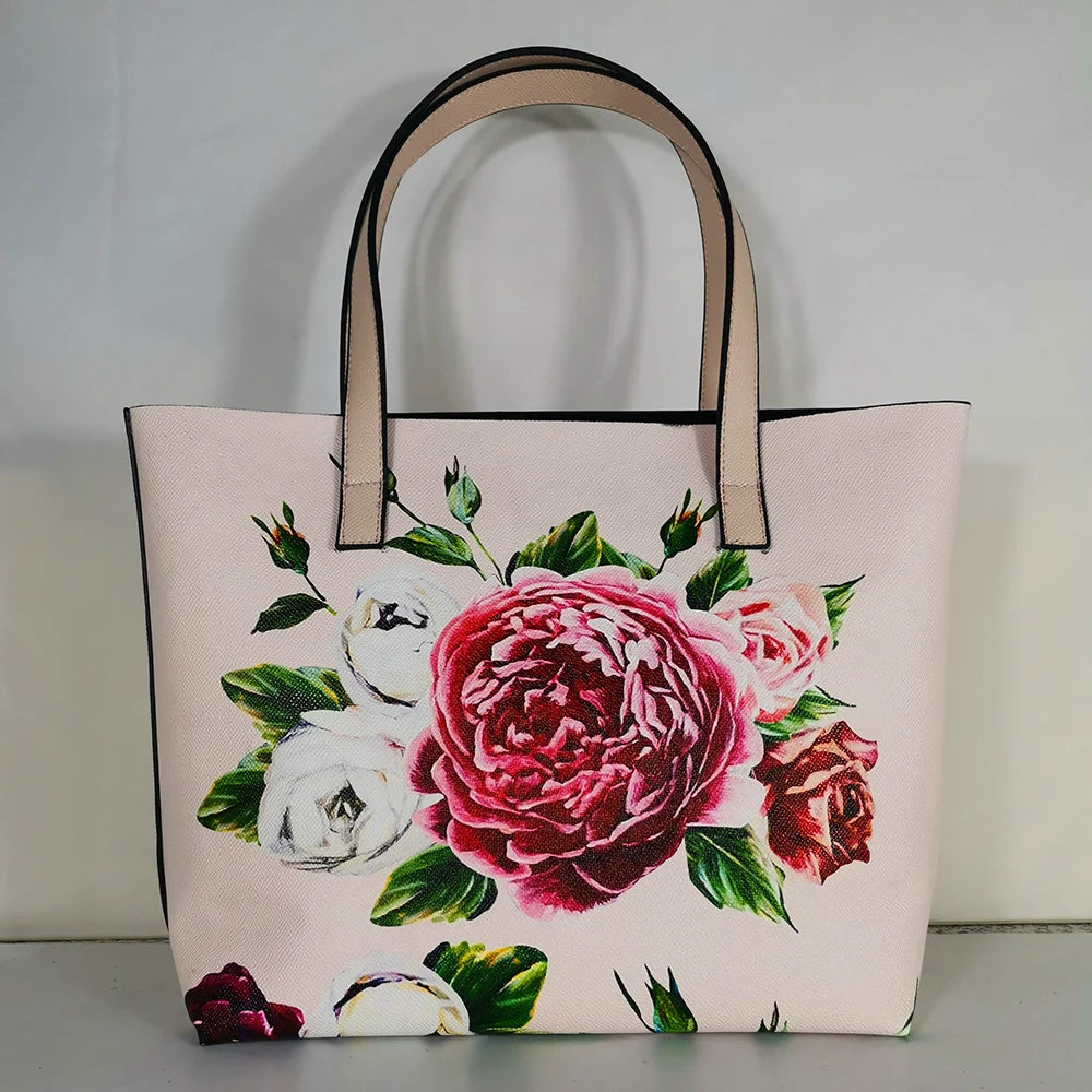 Italian-Inspired Printed PU Leather Tote Bag