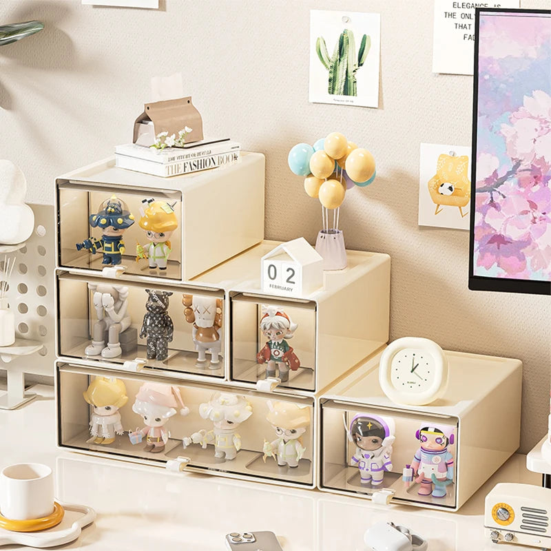 Storage Box with Drawers – Desktop Organizer & Display Case