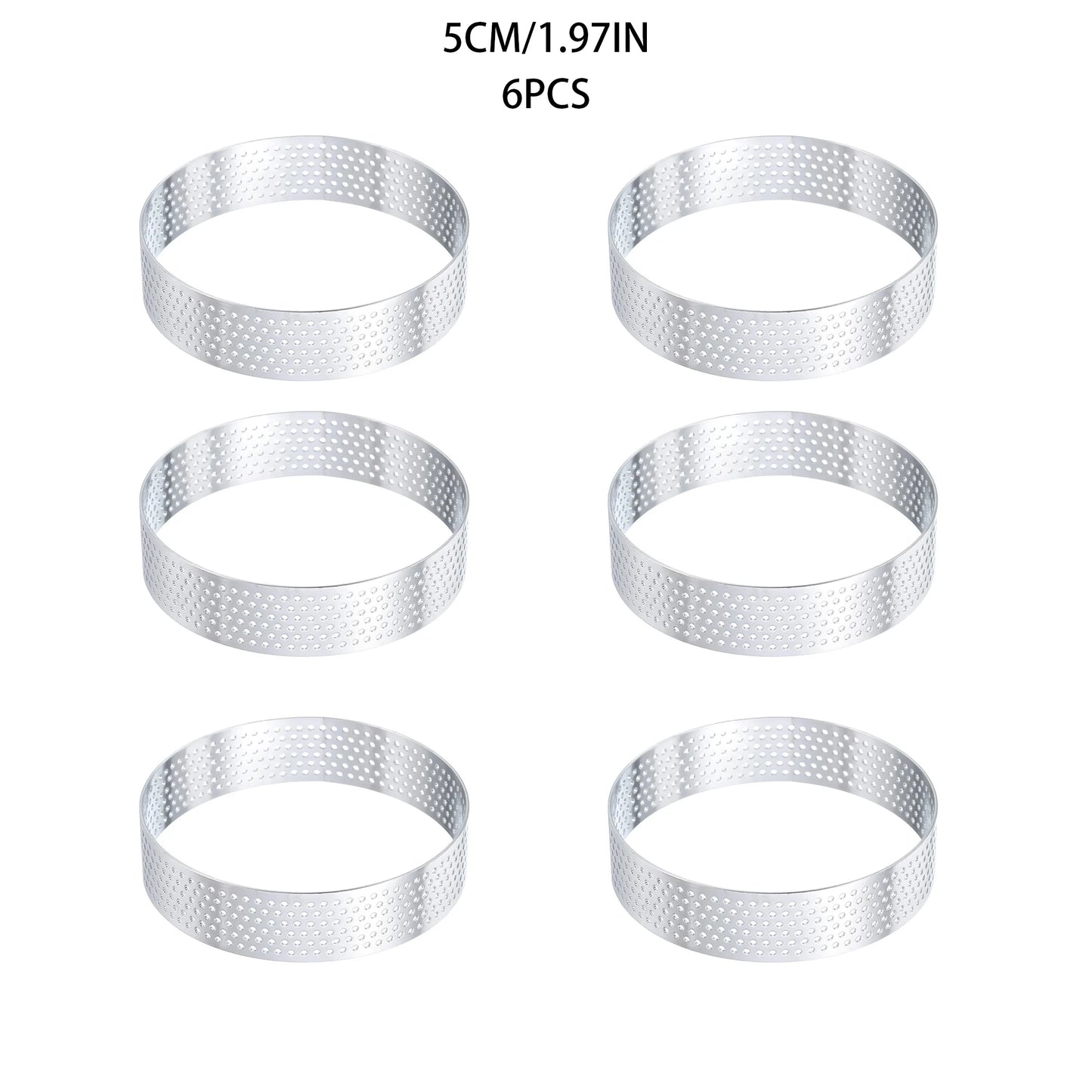 Stainless Steel Perforated Tart Ring Set