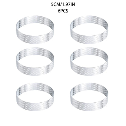 Stainless Steel Perforated Tart Ring Set