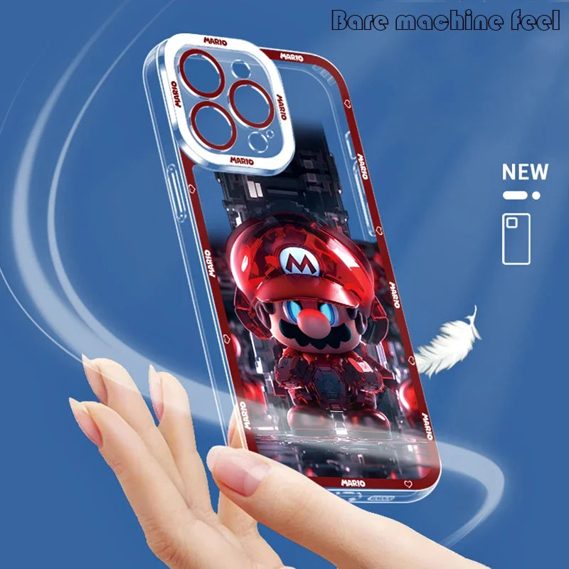 Super M-Marios Bros Clear Case For Samsung Galaxy S23 S22 Ultra S21 S20 FE S10 Plus