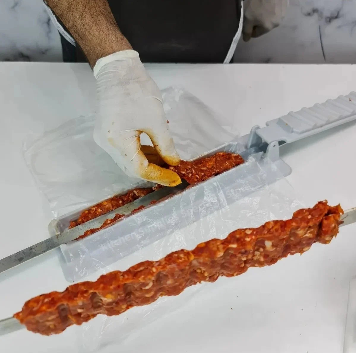 Single Row Kebab Maker BBQ Skewer Press Tool
