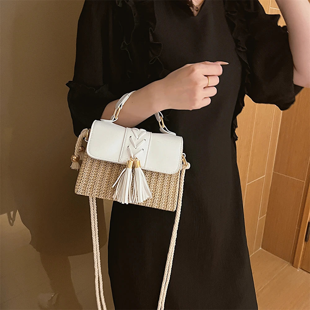 Straw Crossbody Beach Handbag