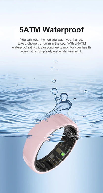 Smart Health Tracking Ring with Charging Case