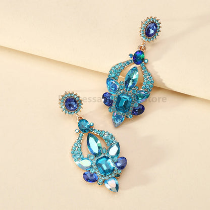 Teardrop Shiny Glass Earrings