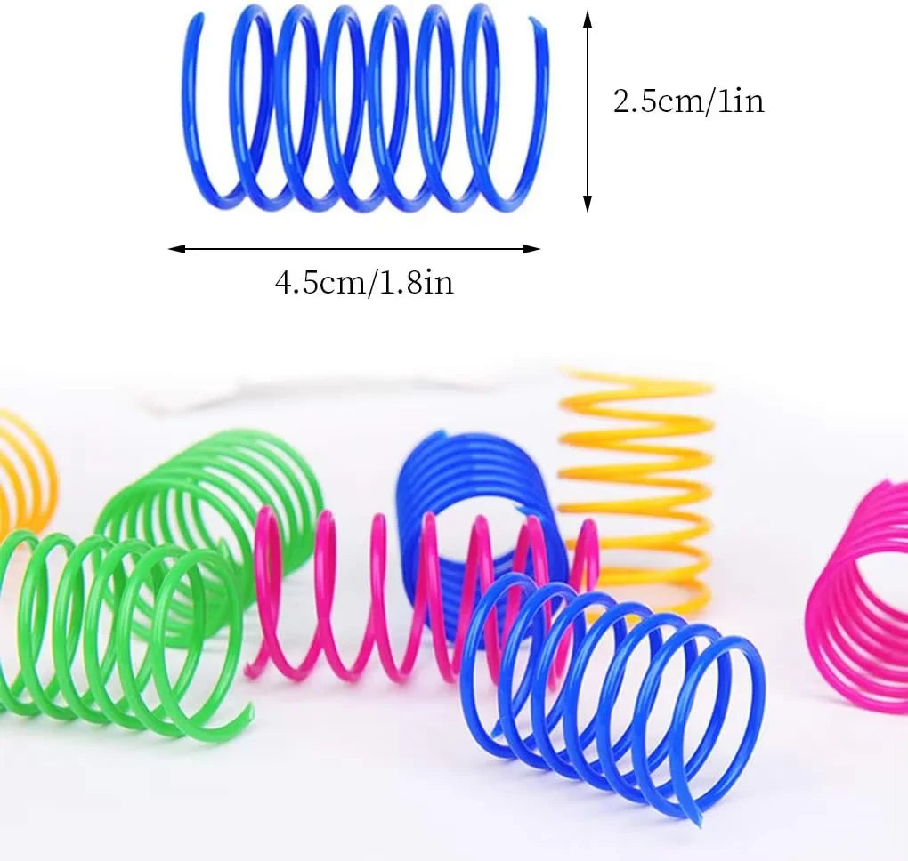 Colorful Cat Spring Spiral Toy Set