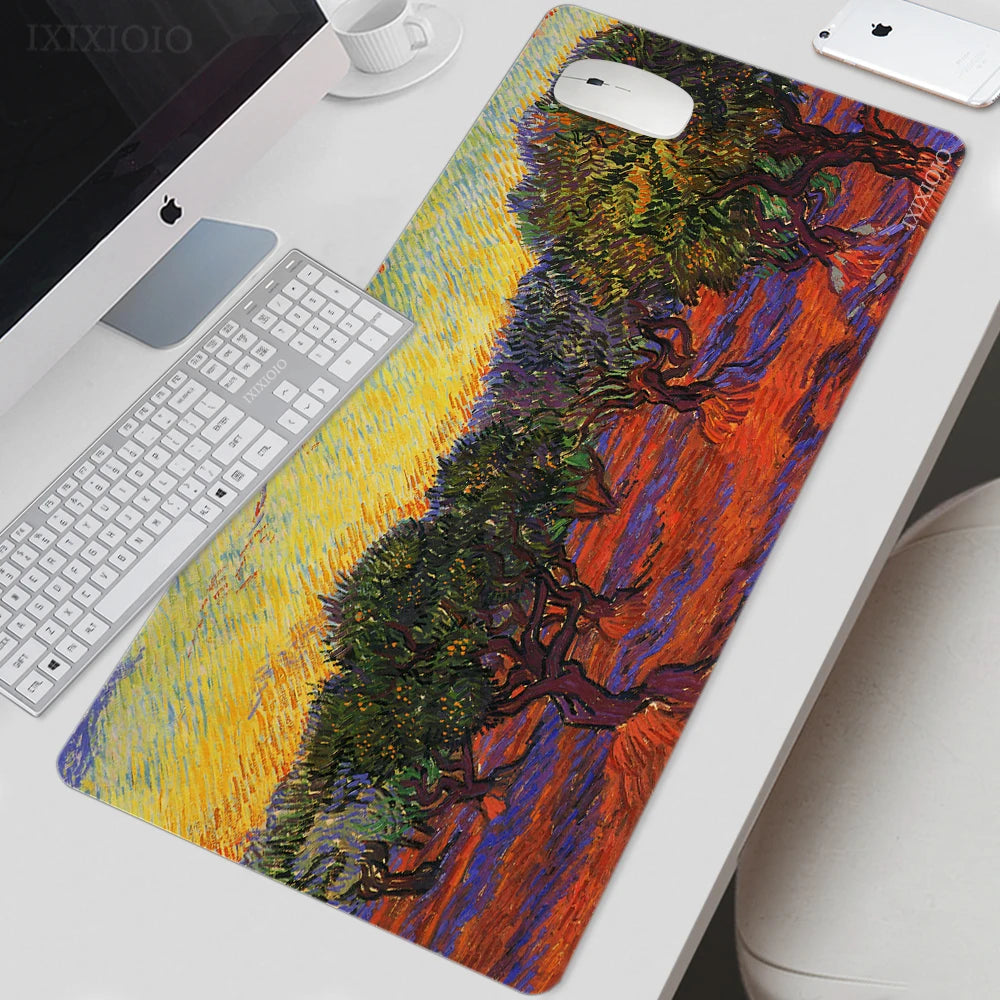 Large Non-Slip Mouse Pad with Van Gogh Inspired Artwork
