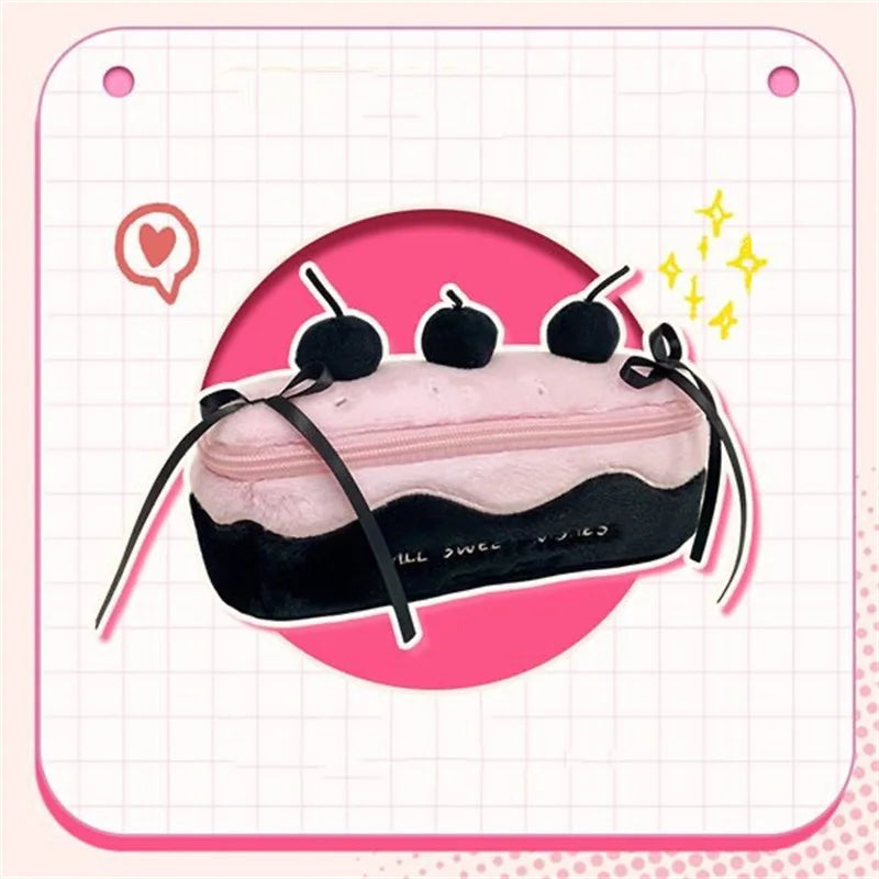 Plush Cherry Cake Large Capacity Pencil Case
