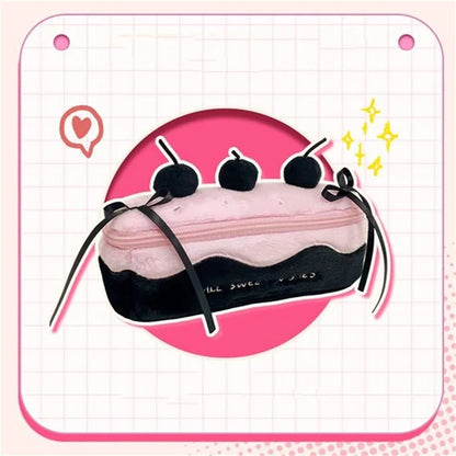 Plush Cherry Cake Large Capacity Pencil Case