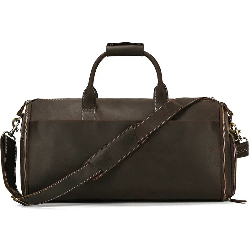 Crazy Horse Leather Travel Bag for Suits