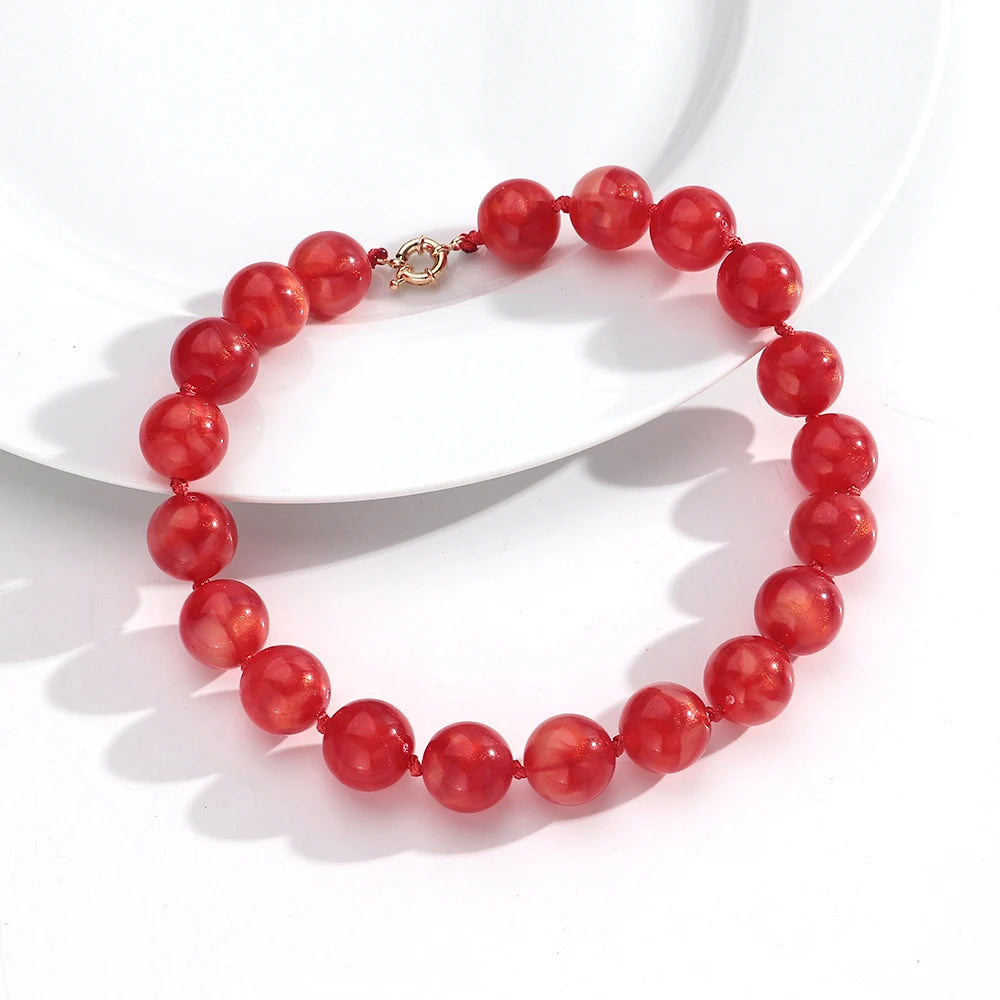 Fishsheep Multicolor Beaded Choker Necklace