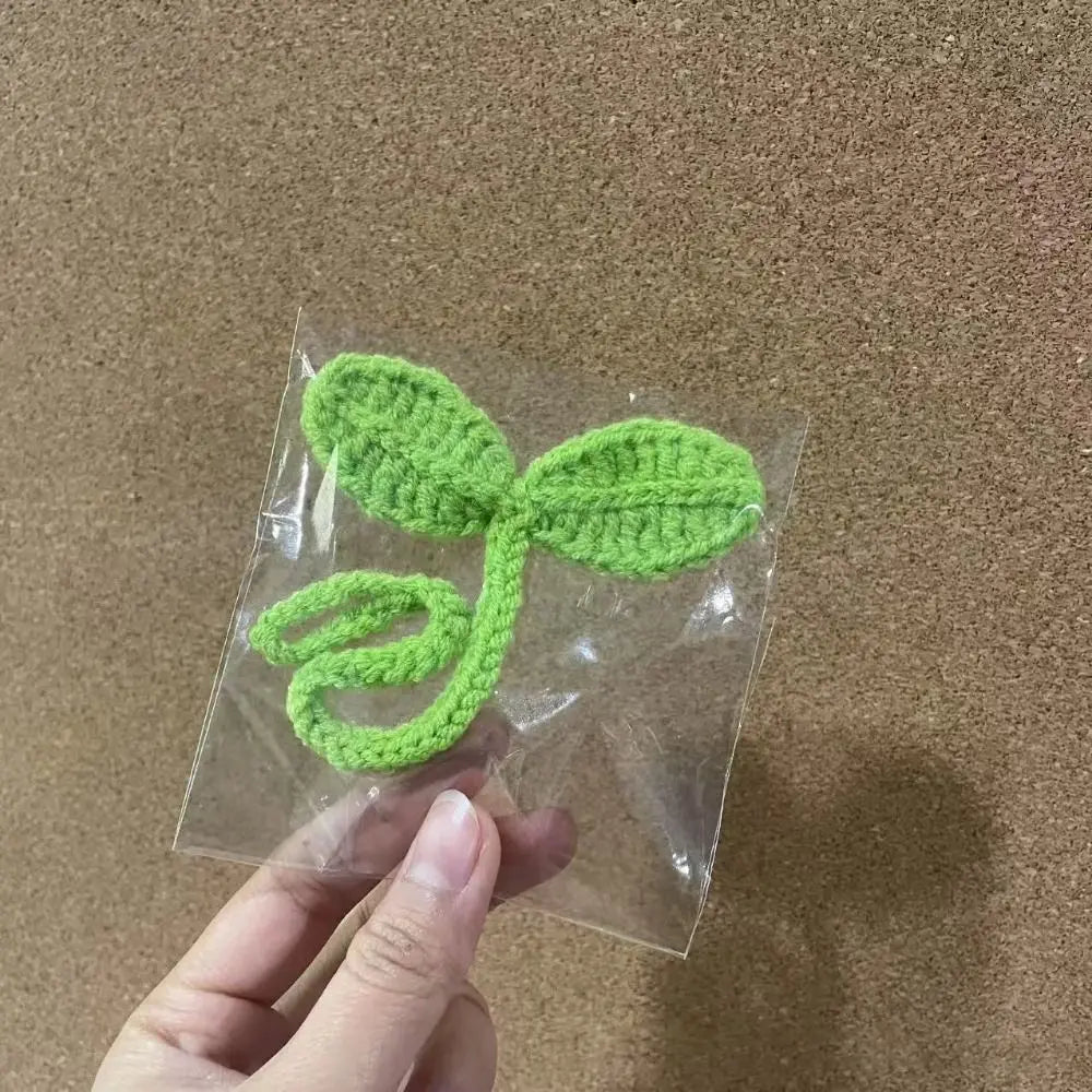 Handmade Crochet Leaf Sprout Headphone Decor