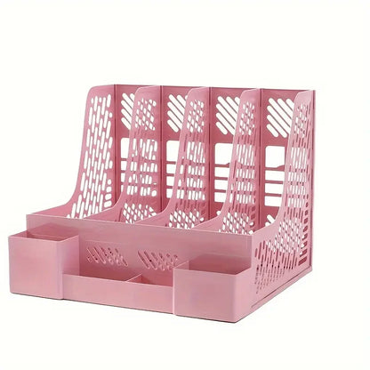 Desktop File Organizer With 4 Compartments