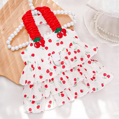 Cherry Print Princess Dress for Dogs & Cats