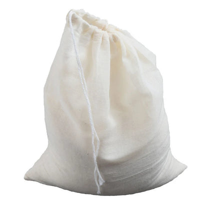Reusable Drawstring Cotton Filter Bags for Nut Milk, Yogurt, Tea & Coffee