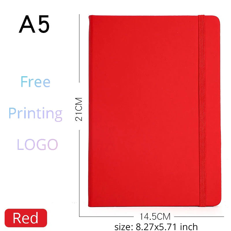 Custom A5/A6 PU Leather Notebook with Logo Printing