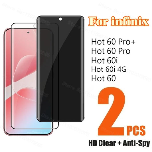 2-in-1 9D Tempered Glass & Privacy Screen Protector for Infinix Hot 60 Series