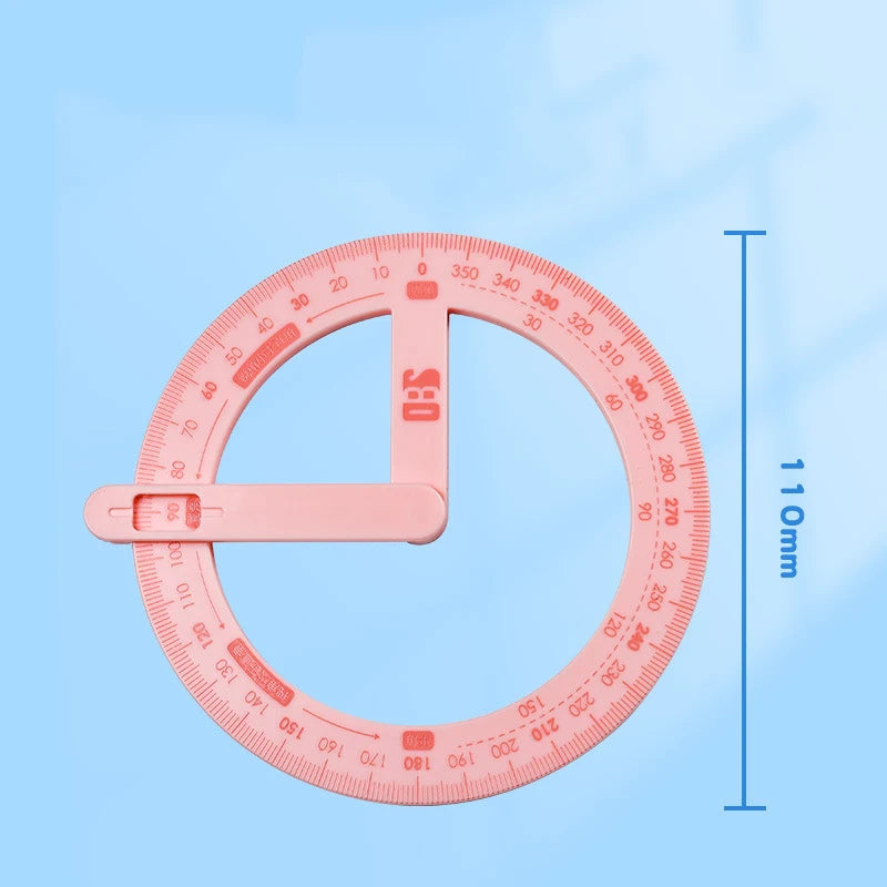 360° Rotating Angle Protractor & Geometry Ruler