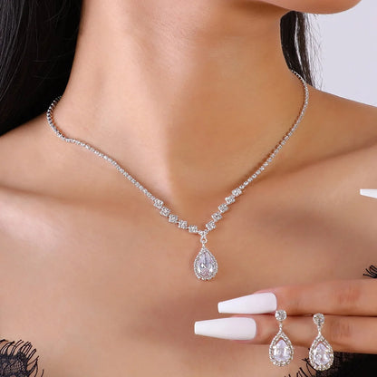 Women’s Water Drop Necklace & Earring Jewelry Set