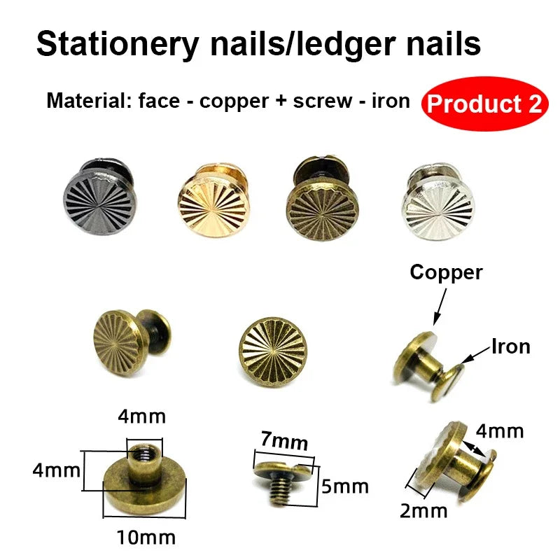 Solid Brass Chicago Screws for Leather Craft