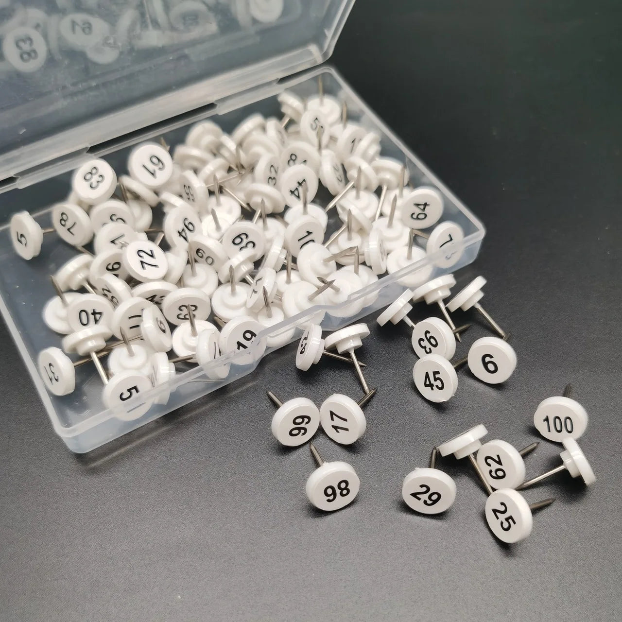 Numbered Round Push Pins for Bulletin Boards