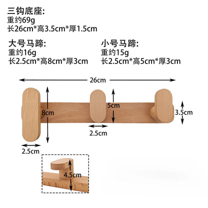 Nordic Solid Wood Wall Hook Rack