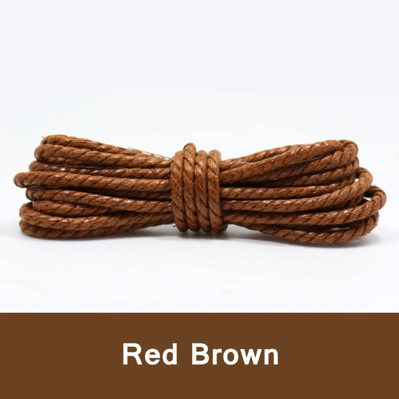 Round Waxed Cotton Shoelaces