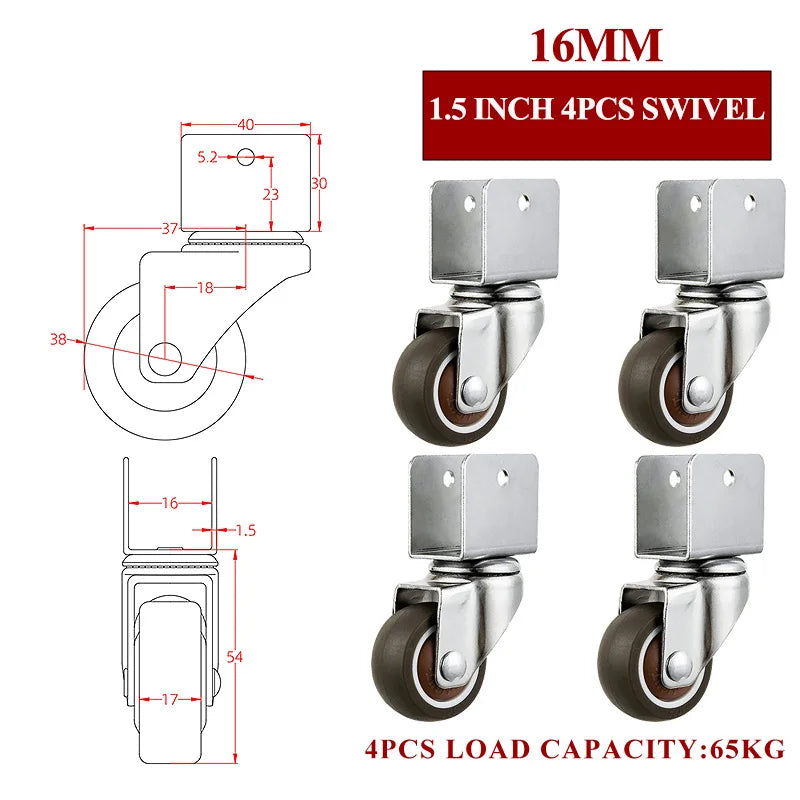 Soft Rubber Swivel Furniture Castor Wheels with Brake