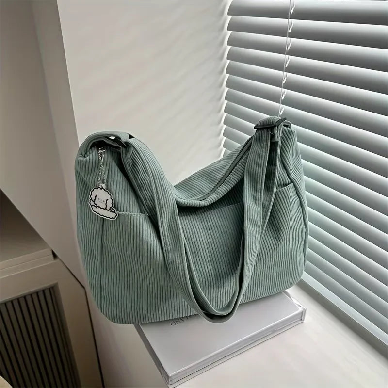 Corduroy Half Moon Shoulder Bag