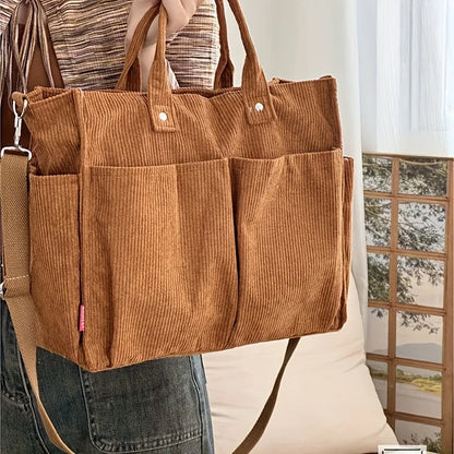 Women’s Corduroy Crossbody Tote Bag