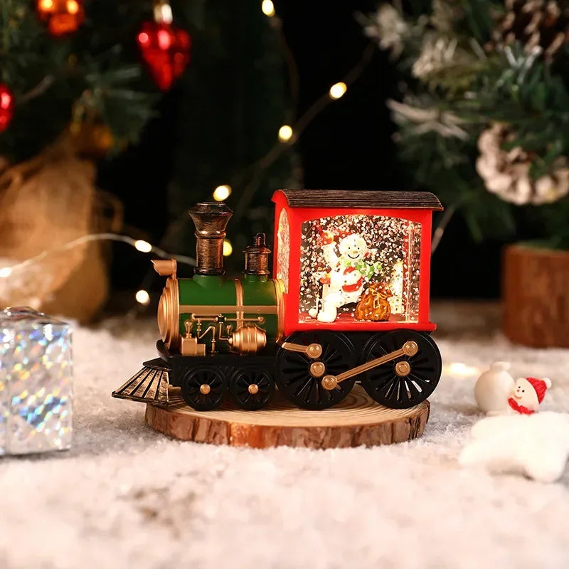 LED Christmas Train Snow Globe Ornament