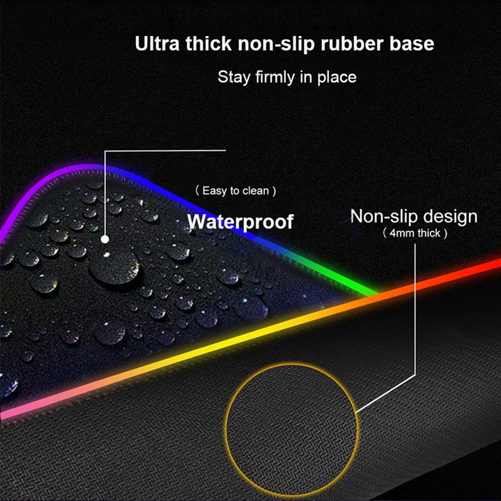 LED Backlit XXL Mouse Pad & Keyboard Mat