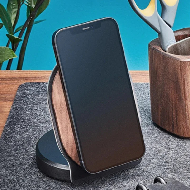 Wooden Magnetic Charging Stand for Smartphones