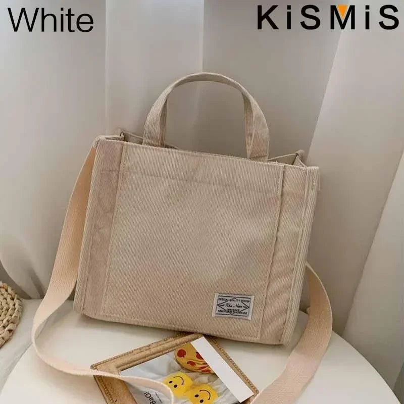 Corduroy Square Shoulder Bag