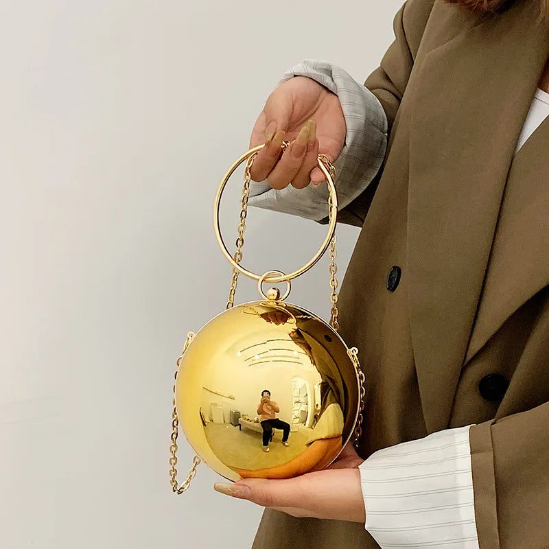 Metallic Sphere Evening Clutch Bag