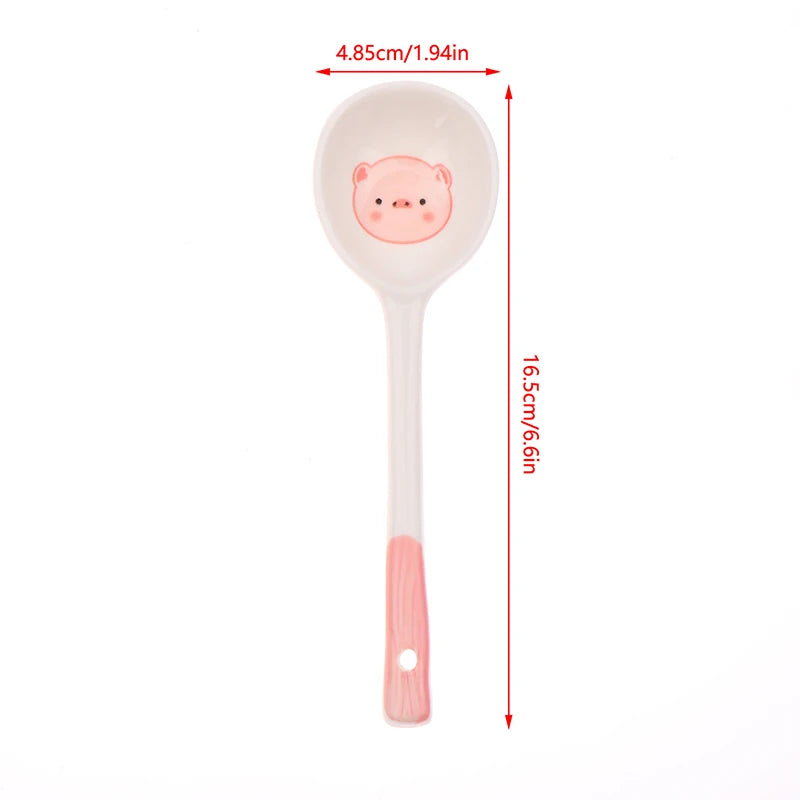 Pig Ceramic Soup Spoon