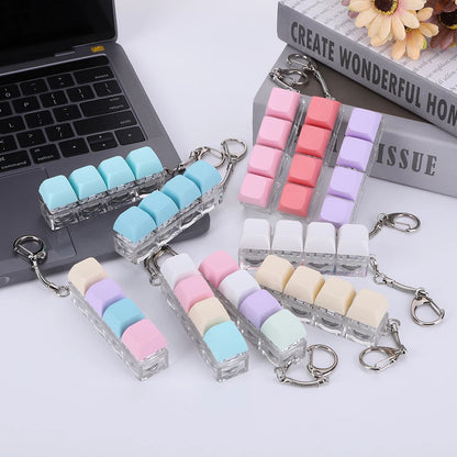 4-Key Keyboard Fidget Keychain with LED Light