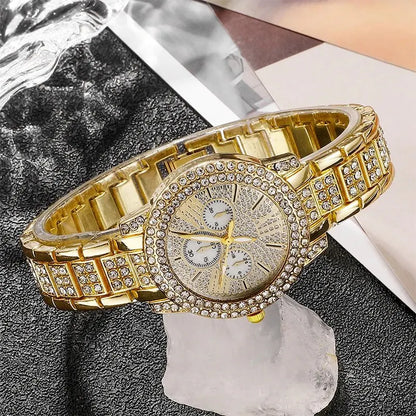 Women’s Rhinestone Quartz Watch Jewelry Set
