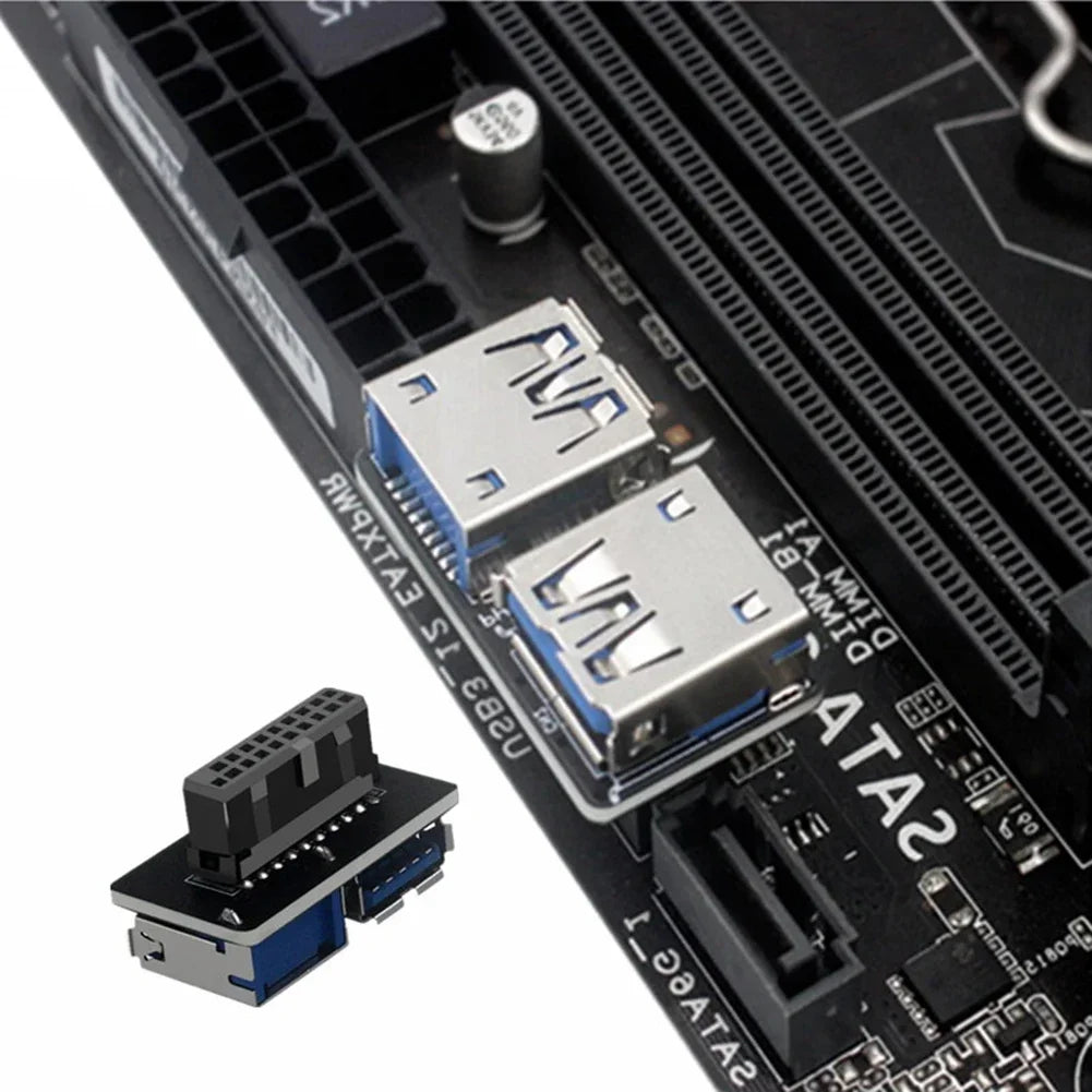 USB 3.0 19/20-Pin to Dual USB-A Motherboard Adapter