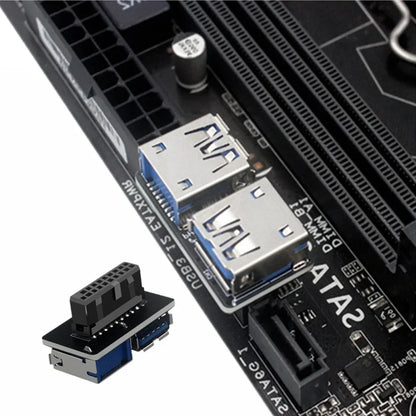 USB 3.0 19/20-Pin to Dual USB-A Motherboard Adapter
