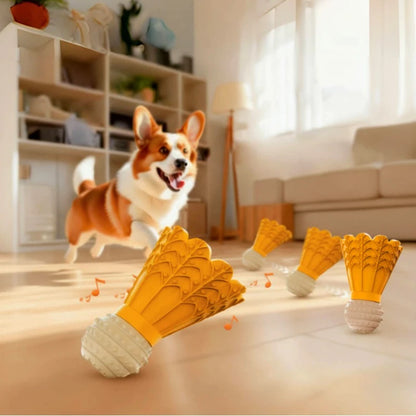 Interactive Badminton Dog Chew Toy with Squeaker