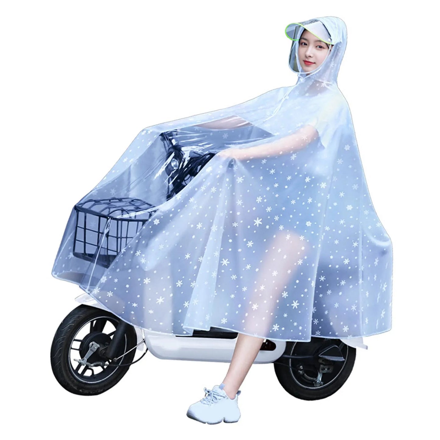 Women’s Transparent Full-Body Cycling Raincoat