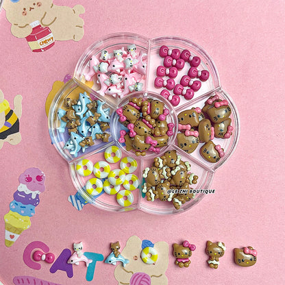 Kawaii 70Pcs Hello Kitty Nail Decorations