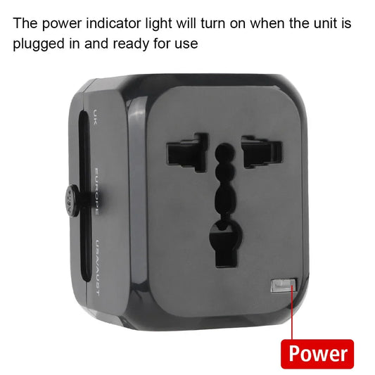 Universal Travel Adapter with USB-C & Dual USB Ports