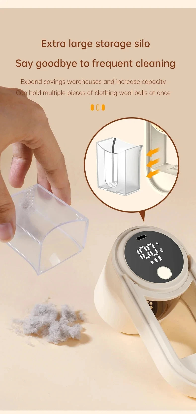 Portable Lint Remover with LED Display