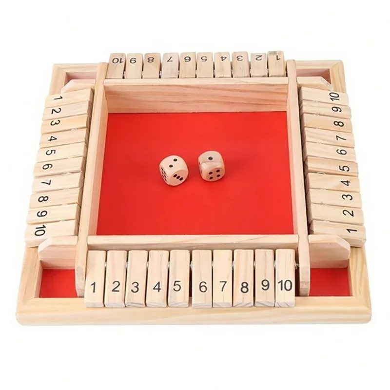 4-Sided Wooden Shut the Box Game
